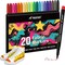 Fabric Markers Permanent for Clothes, 20 Colors Fine Tips Paint Pens for Clothing Canvas Tote Bags T-Shirt and Shoes, Non Toxic Ink for Kids and Adults